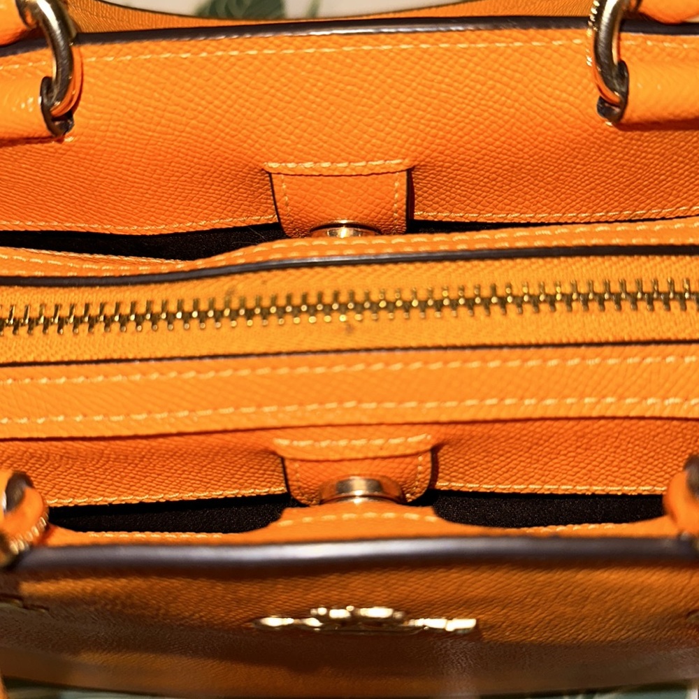 Used Orange Coach Mini Bag w/ Strap and Matching Wallet - Picture 9 of 16